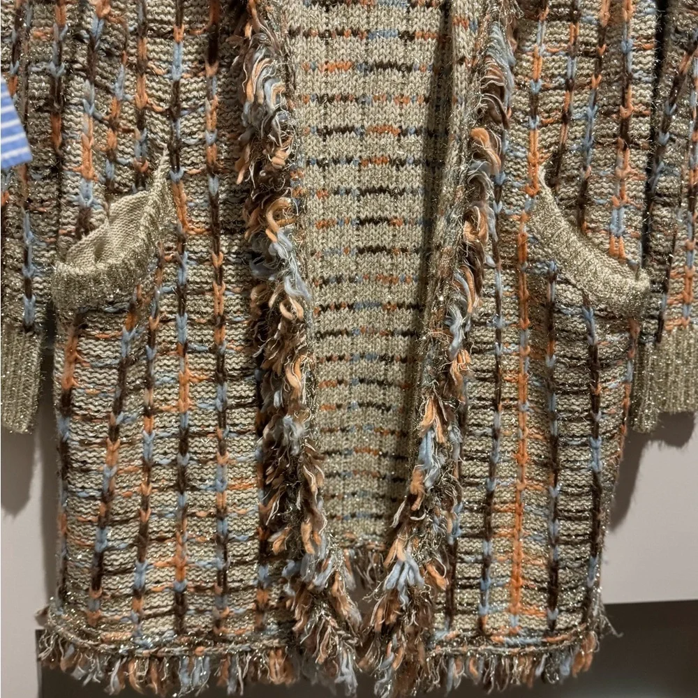 L'ATISTE Multicolor Textured Cardigan - Picture 7 of 7